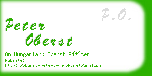 peter oberst business card